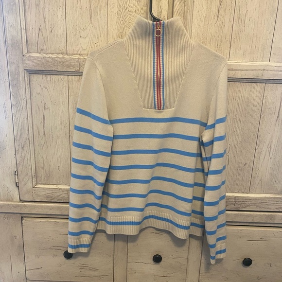 Gorgeous J Crew half zip sweater. Size large women’s .100% cotton. Worn once . - Picture 1 of 4